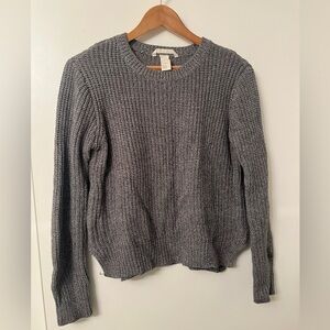 H&M Grey Marled Side-Zip Knit Sweater - Size XS